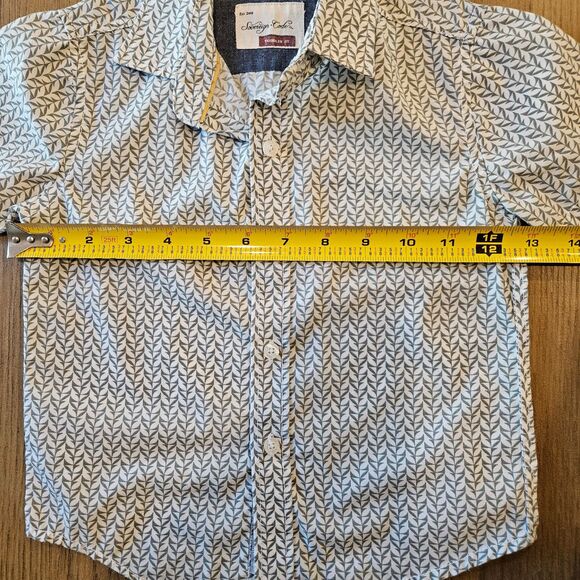 Sovereign Code White Shirt with  Green Leaves Short Sleeve Shirt Boy Size 2T - Picture 5 of 7